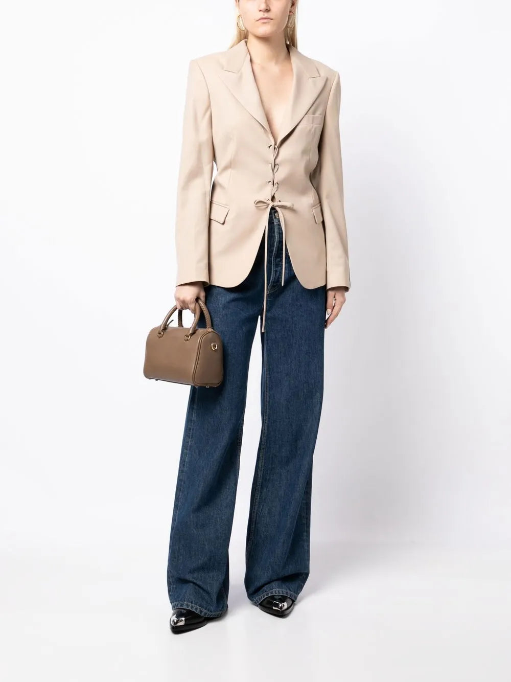 Laced Open Back Tailored Blazer