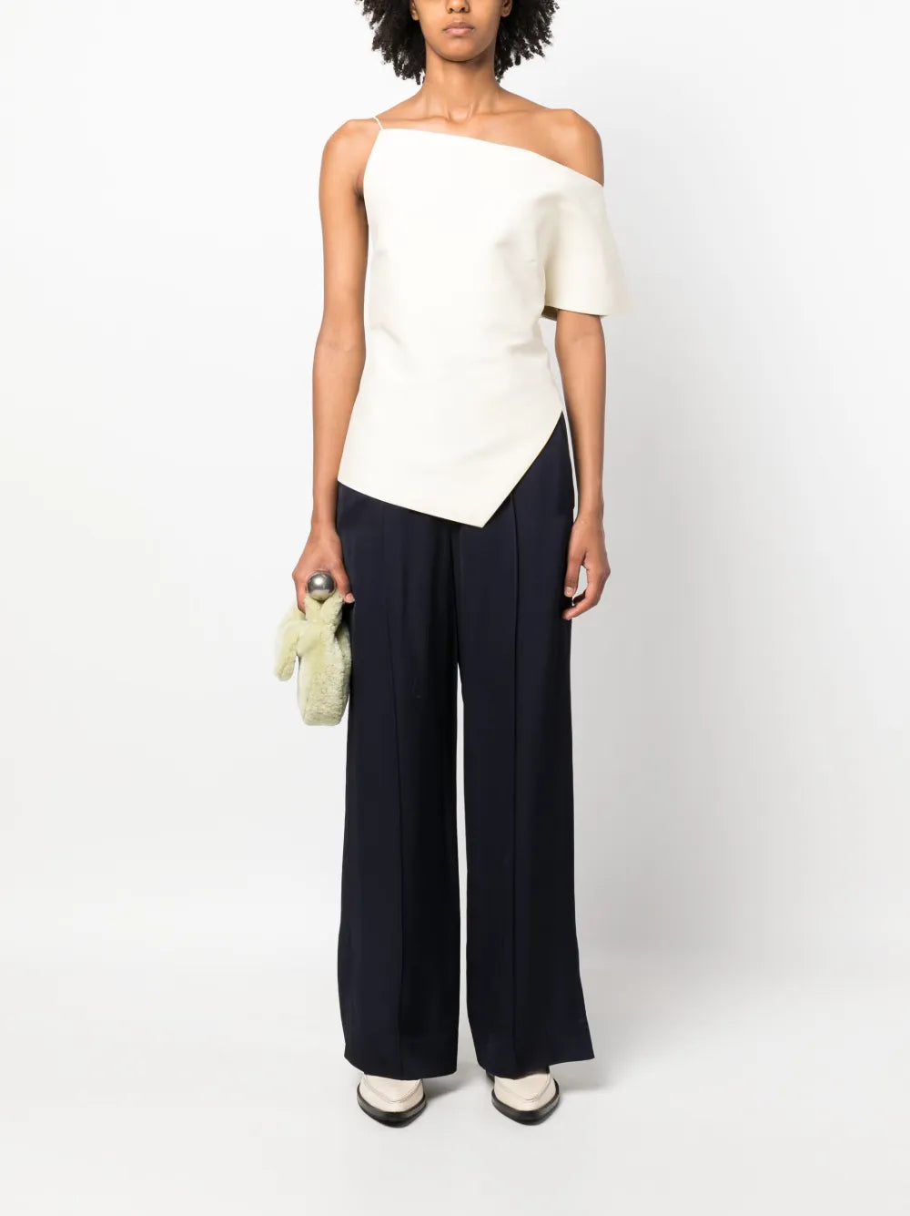 Wide-Leg Elasticated-Waistband Trousers
