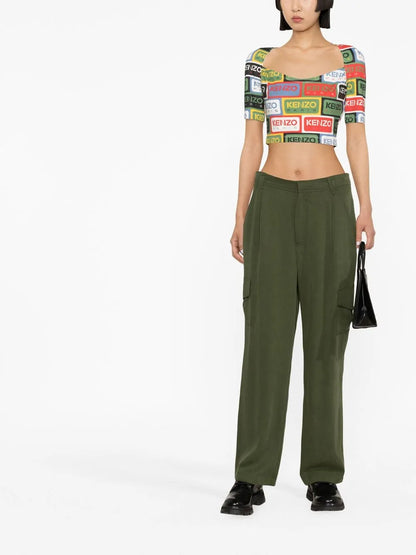 Logo-Print Crop Top