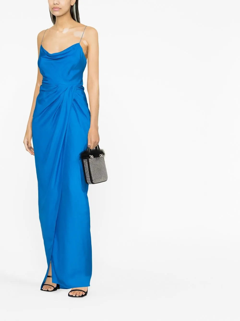 Shiroi Draped Silk Maxi Dress