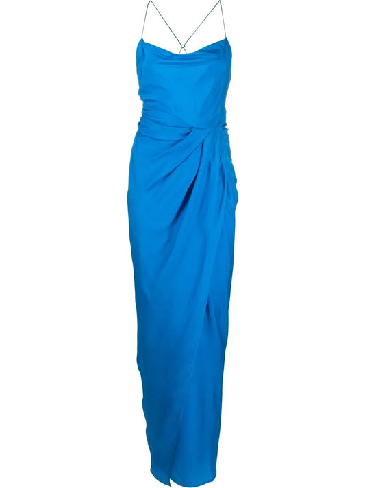 Shiroi Draped Silk Maxi Dress