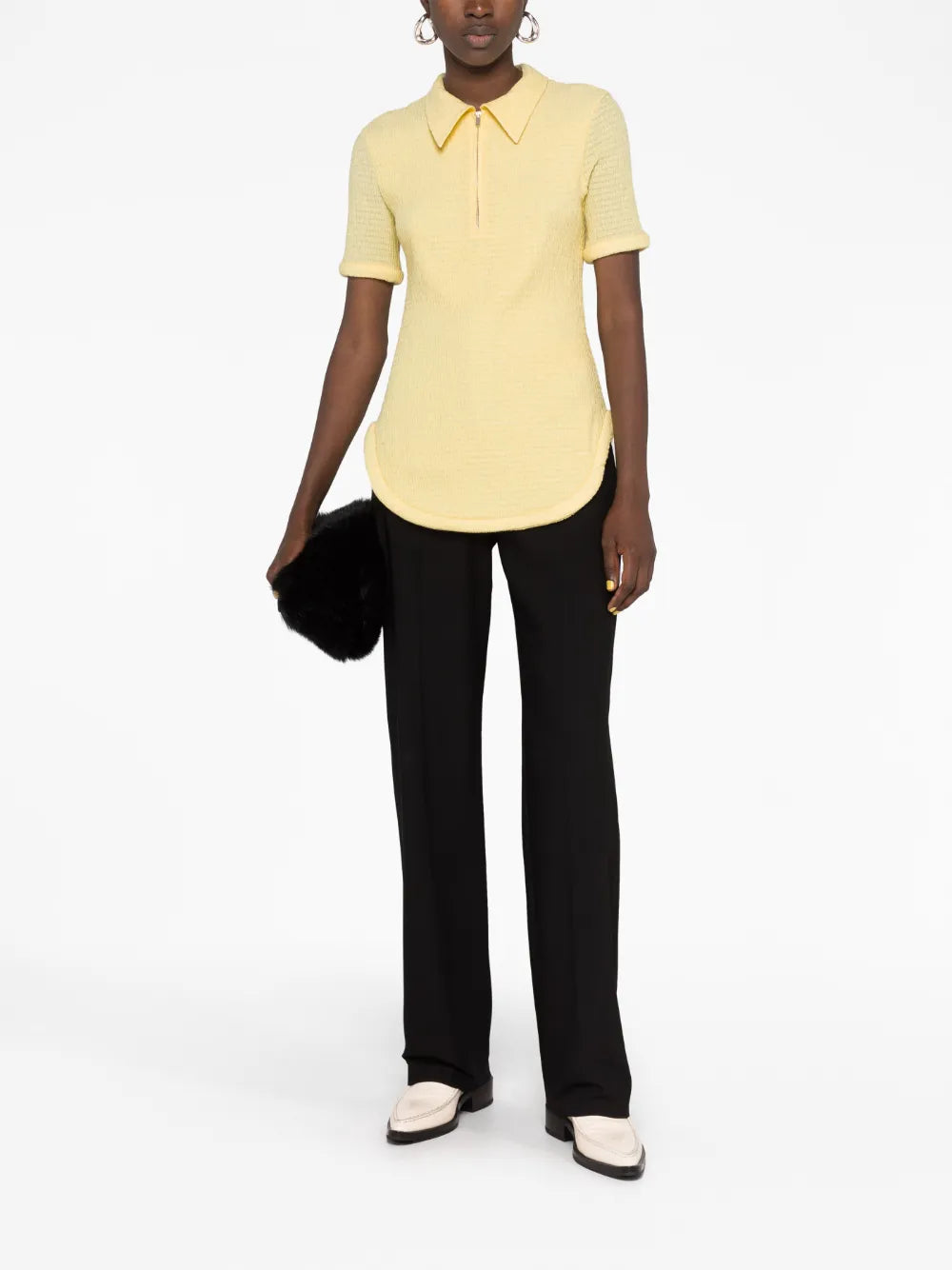 Half-Zip Gaufre Polo Shirt