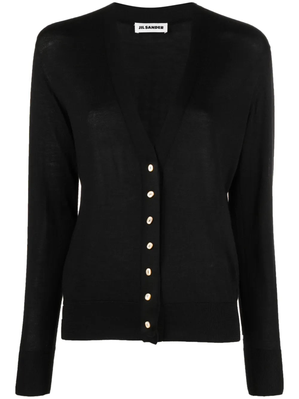 Fine-Knit V-Neck Cardigan