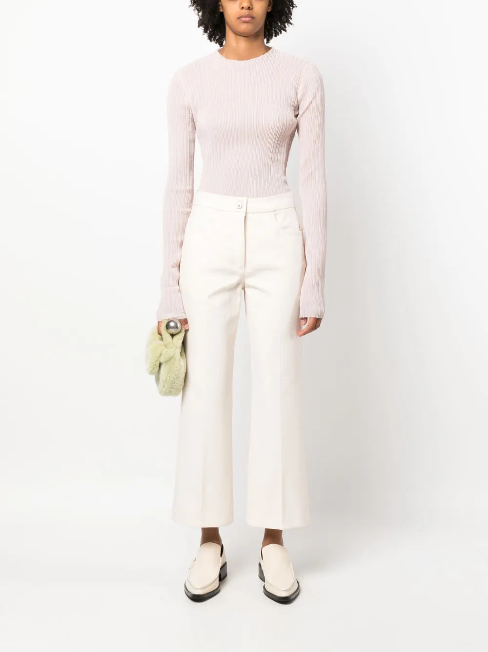 Pressed-Crease Flared Trousers