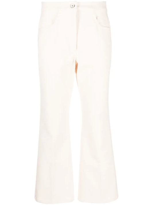 Pressed-Crease Flared Trousers