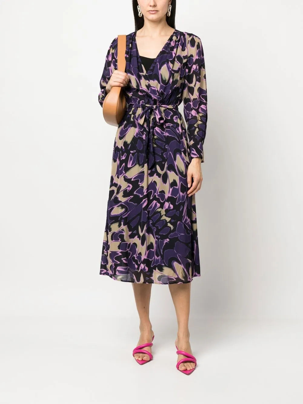 Tied-Waist Floral-Print Dress
