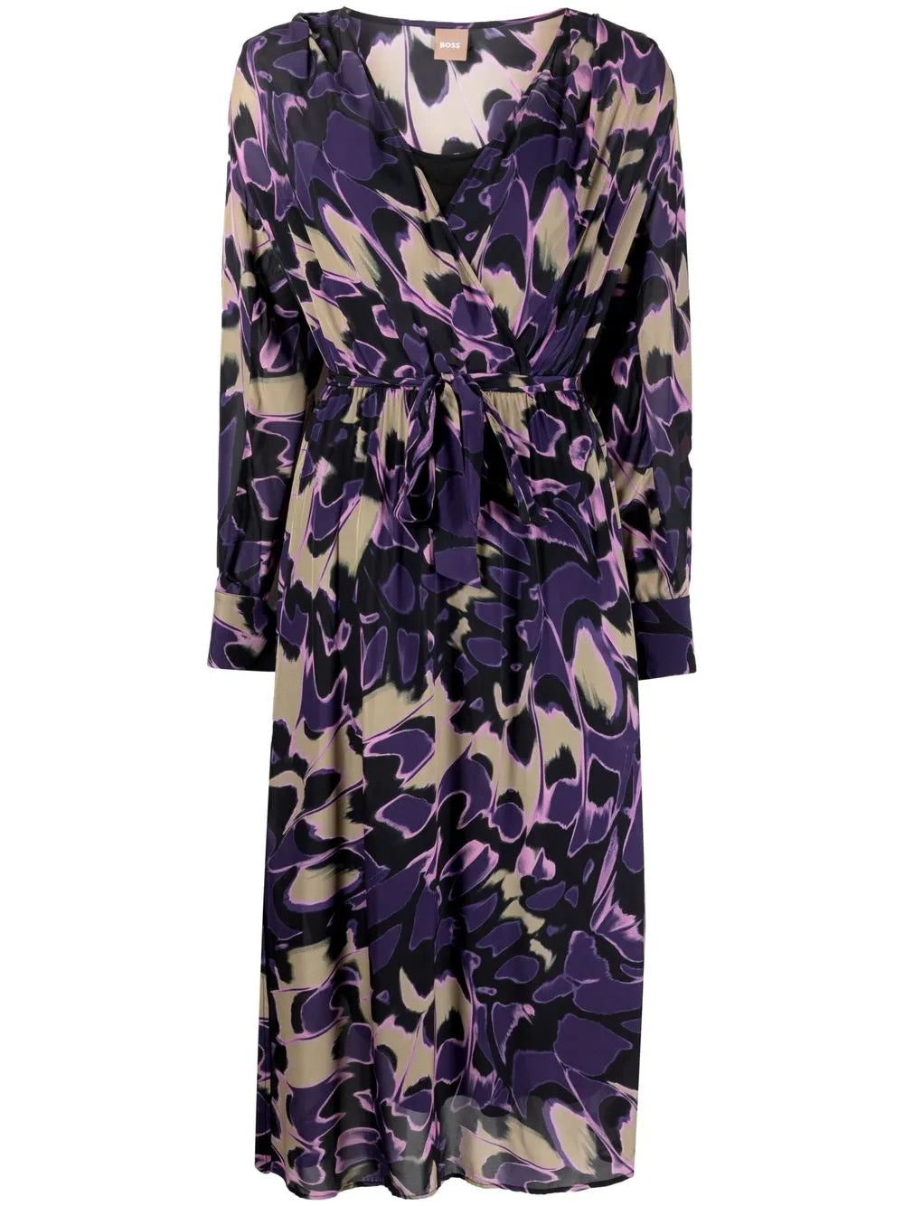 Tied-Waist Floral-Print Dress