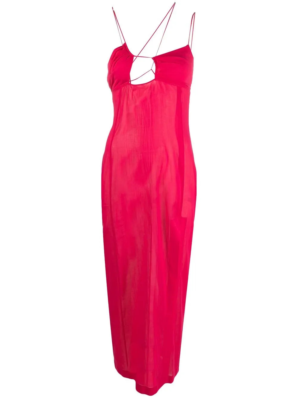 Long Asymmetric-Neck Dress
