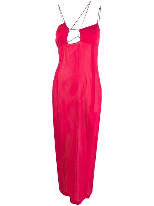 Long Asymmetric-Neck Dress