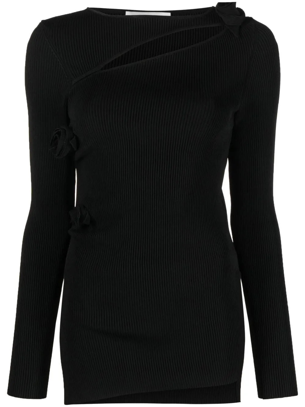 Floral-Appliqué Knitted Top