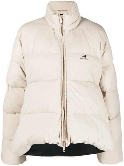 C-Shape Logo-Print Puffer Jacket