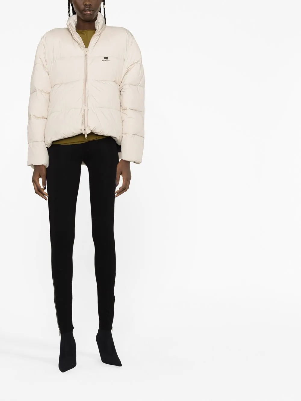 C-Shape Logo-Print Puffer Jacket