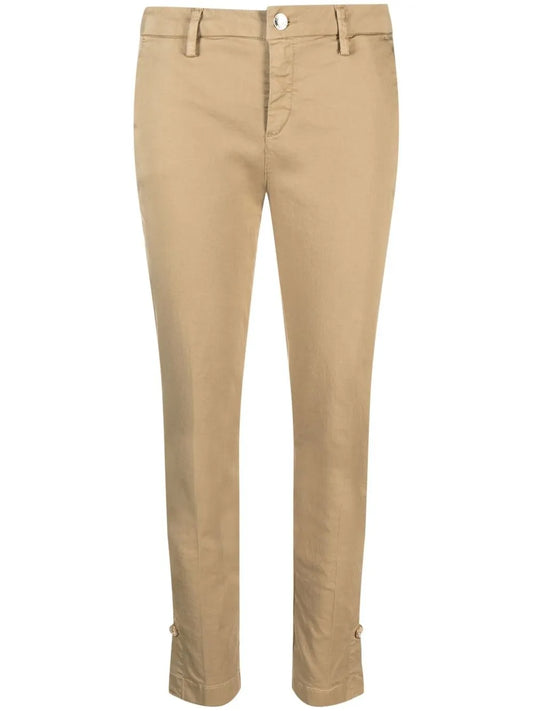 Cotton Tapered Slim-Cut Trousers