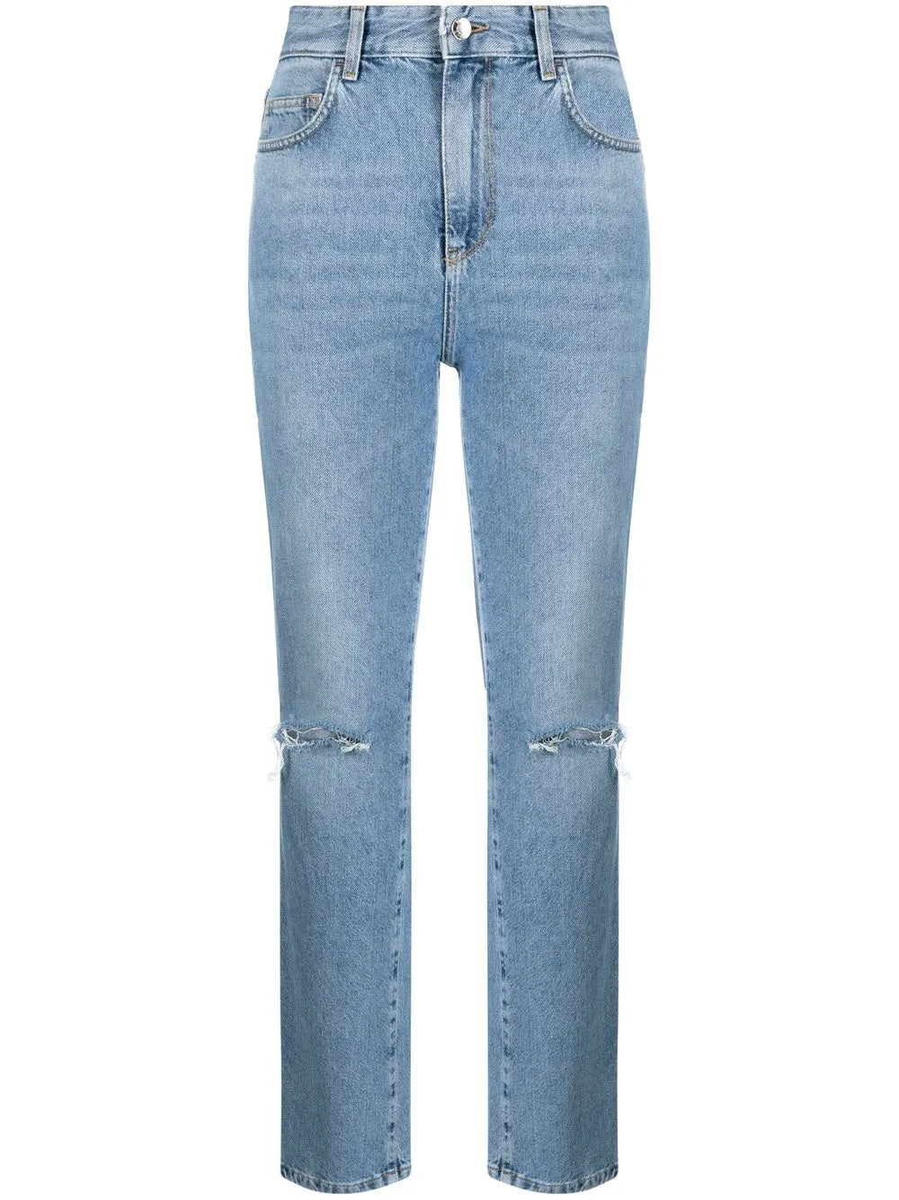 Ripped Straight Leg Jeans