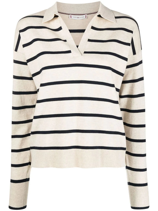 V-Neck Striped Jumper