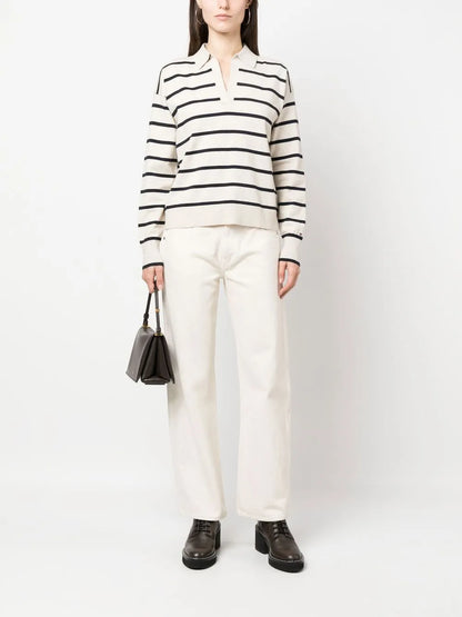 V-Neck Striped Jumper