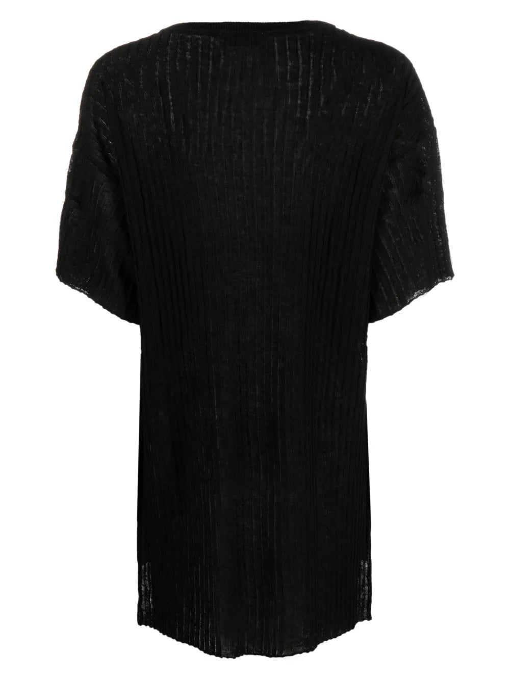 Split-Neck Fine-Ribbed Top