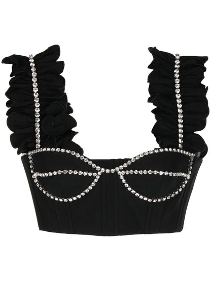 Crystal-Embellished Cropped Top