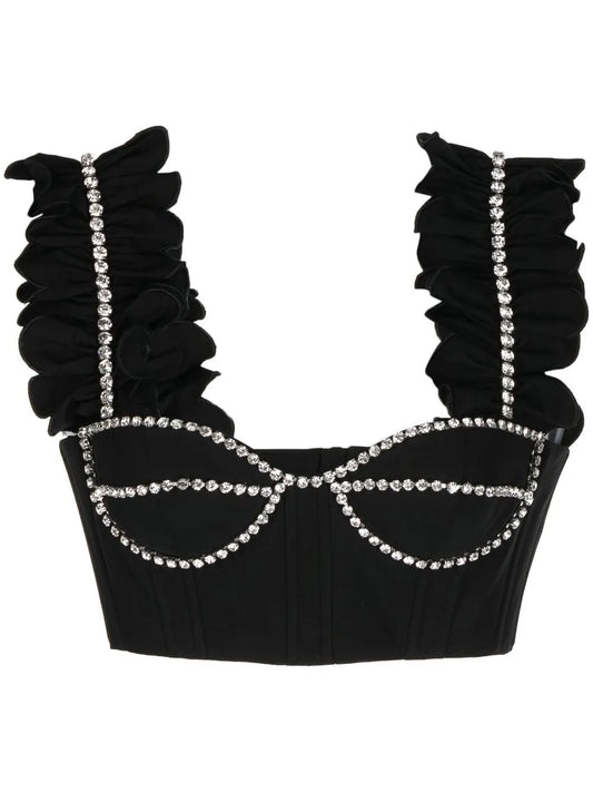 Crystal-Embellished Cropped Top