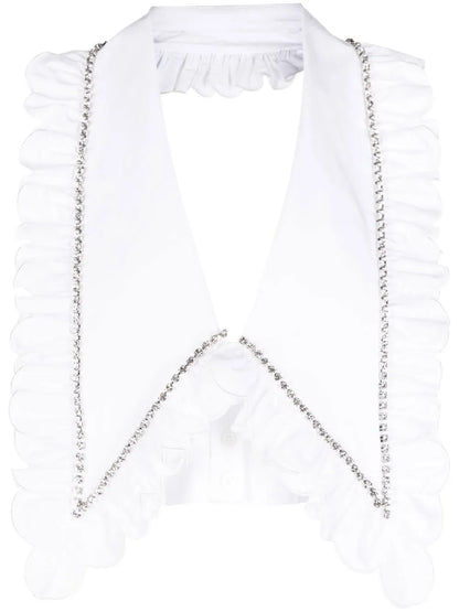 Crystal-Embellished Cropped Top
