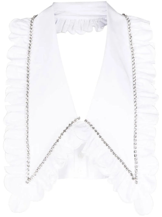 Crystal-Embellished Cropped Top
