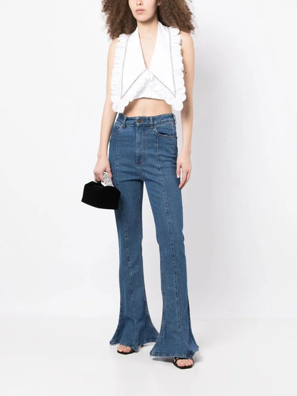 Crystal-Embellished Cropped Top