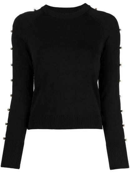 Ball-Stud Embellished Knit Jumper