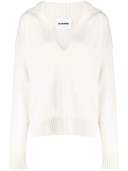 Knitted Split-Neck Jumper