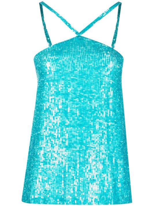 Gem Sequinned Halterneck Top