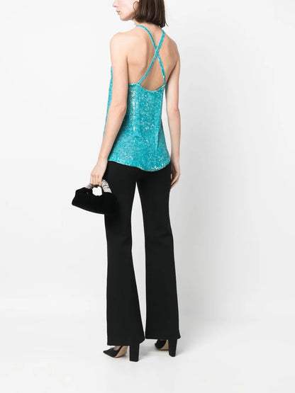 Gem Sequinned Halterneck Top