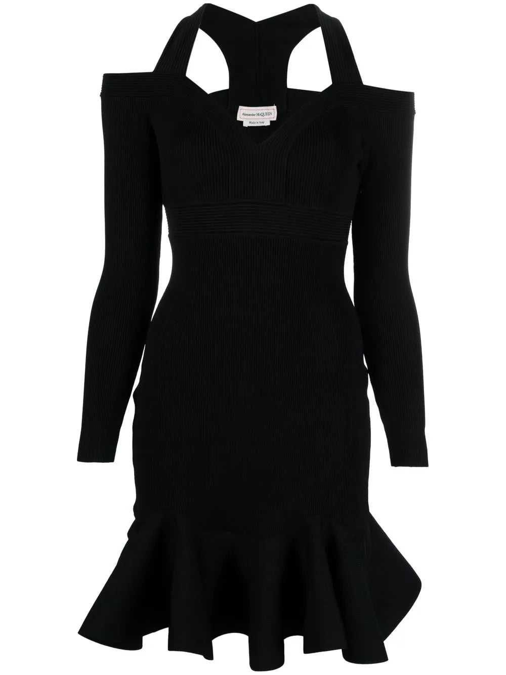 V-Neck Knitted Mini Dress