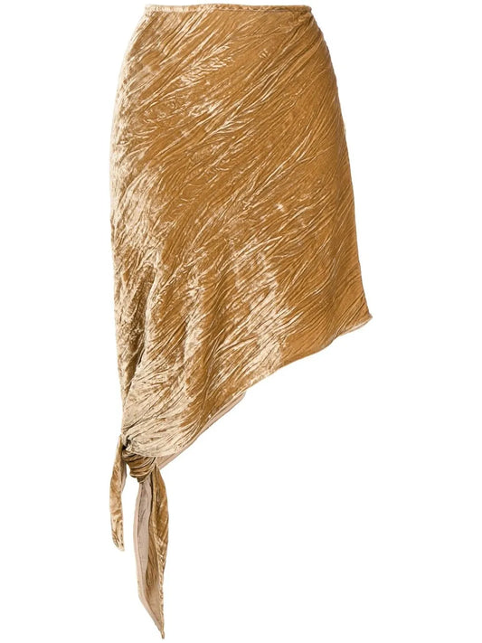 Crinckle-Effect Asymmetric Skirt