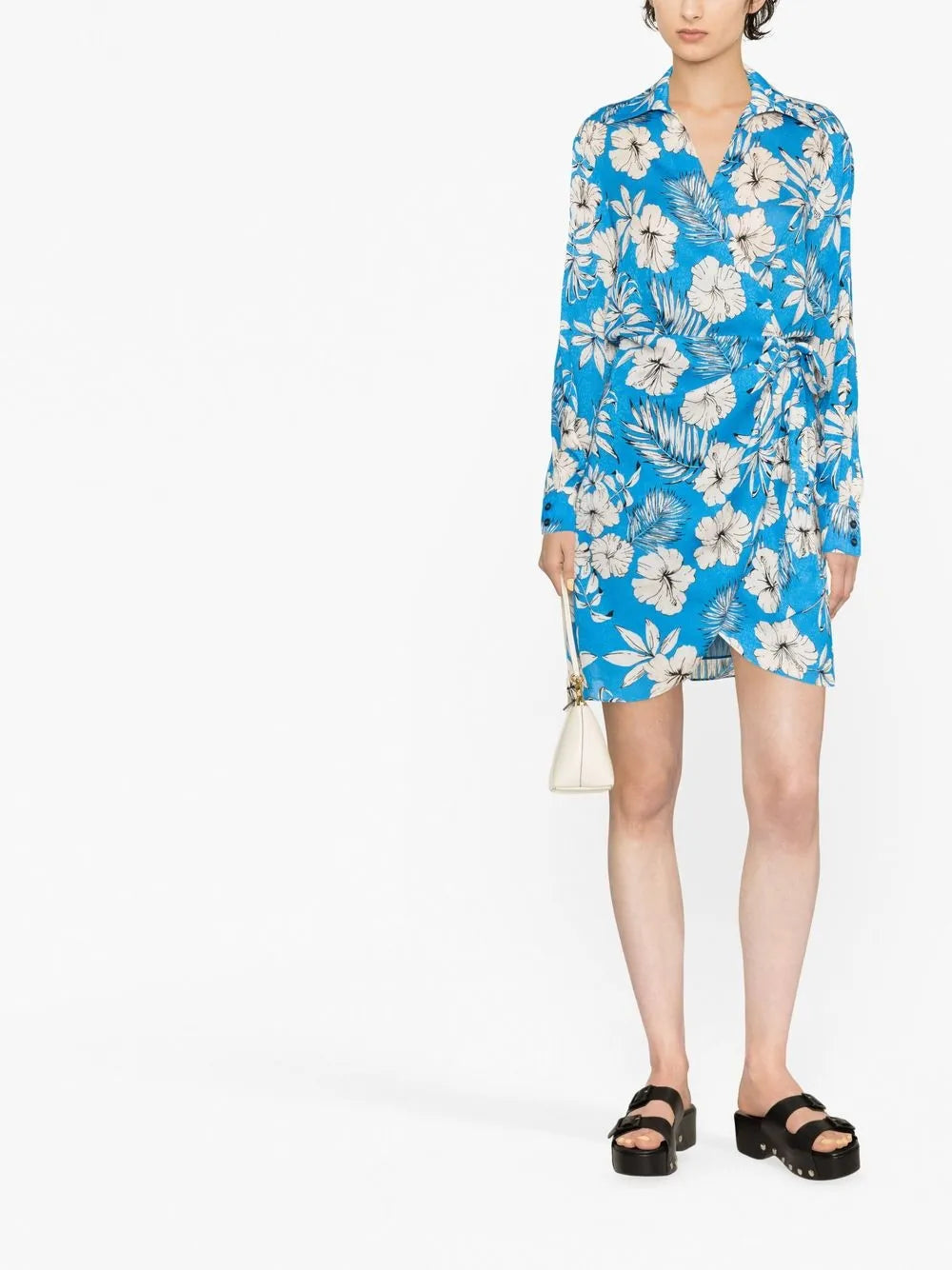 Floral-Print Wrap Style Dress