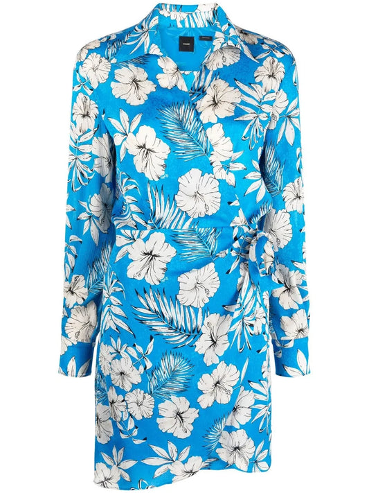 Floral-Print Wrap Style Dress
