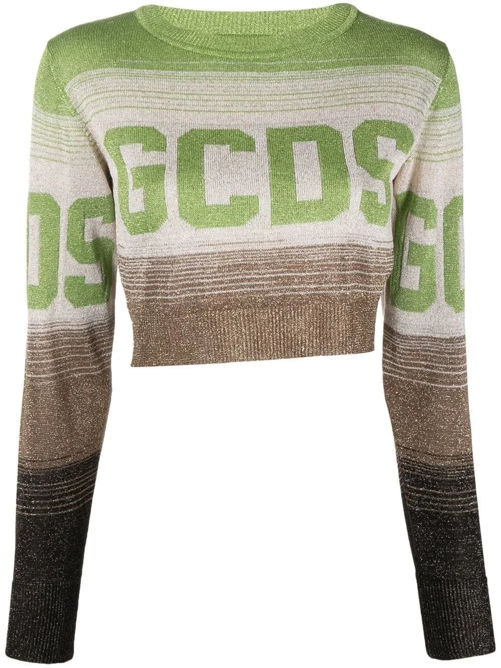 Logo-Print Ombré Cropped Jumper