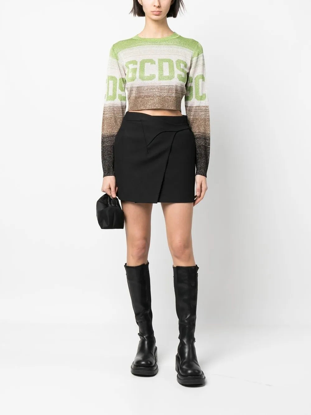 Logo-Print Ombré Cropped Jumper
