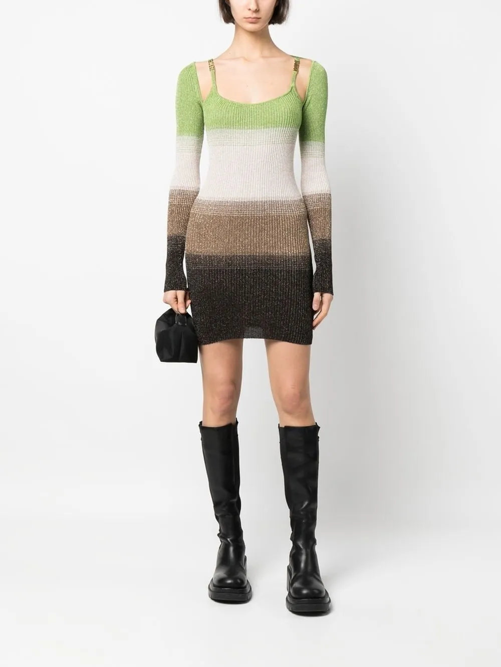 Knitted Striped Mini Dress