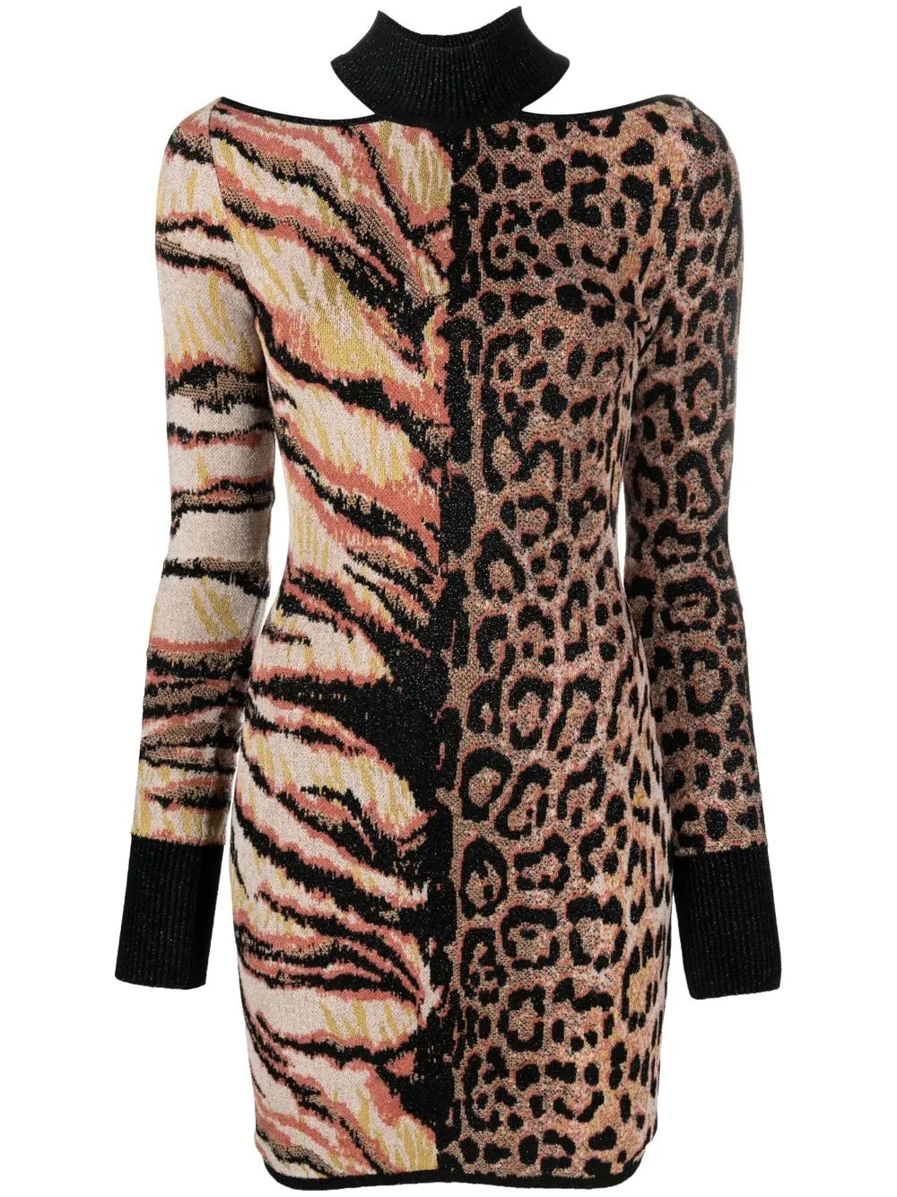 Animal-Print Knitted Midi Dress