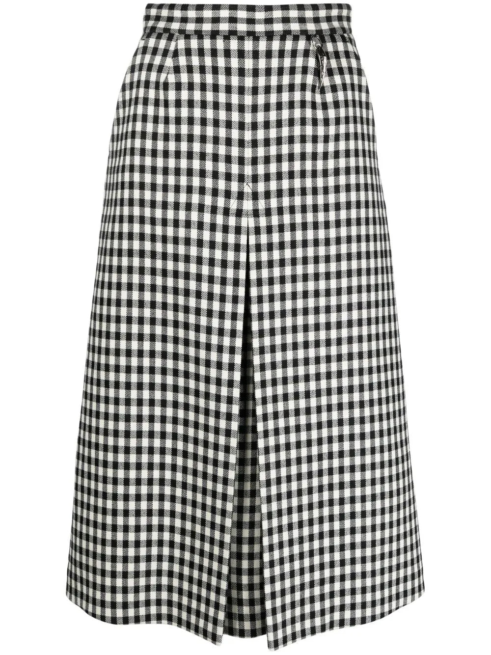 High-Waisted Gingham-Check Skirt