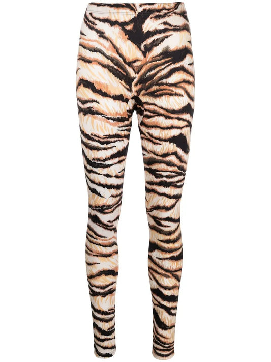 Tiger-Print High-Waisted Leggings