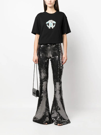 Embellished Logo Stretch-Cotton T-Shirt