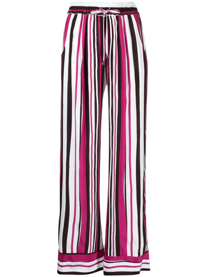 Striped Silk Palazzo Trousers