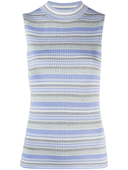 Horizontal-Stripe Sleeveless Top