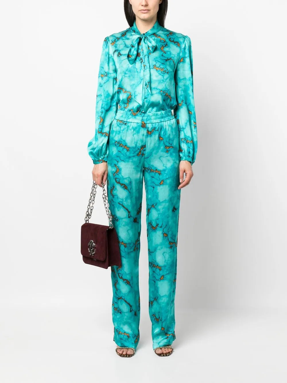 Abstract-Print Trousers