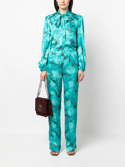 Abstract-Print Trousers