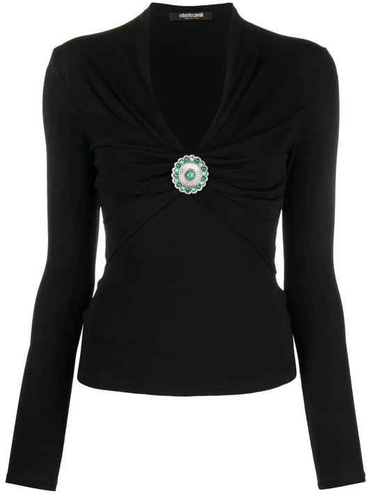 Beaded V-Neck Top