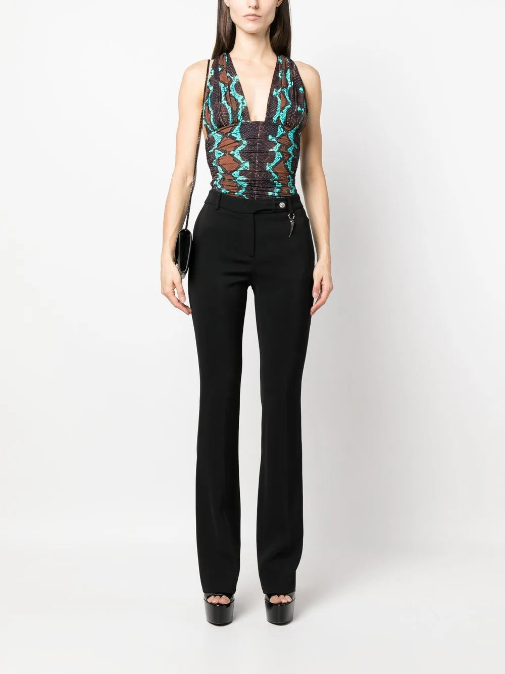 Snakeskin-Print Sleeveless Top