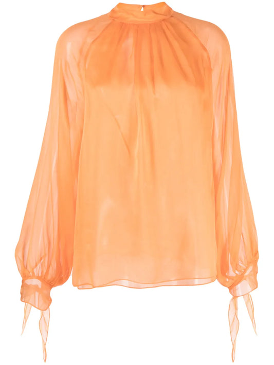 Semi-Sheer Silk Blouse