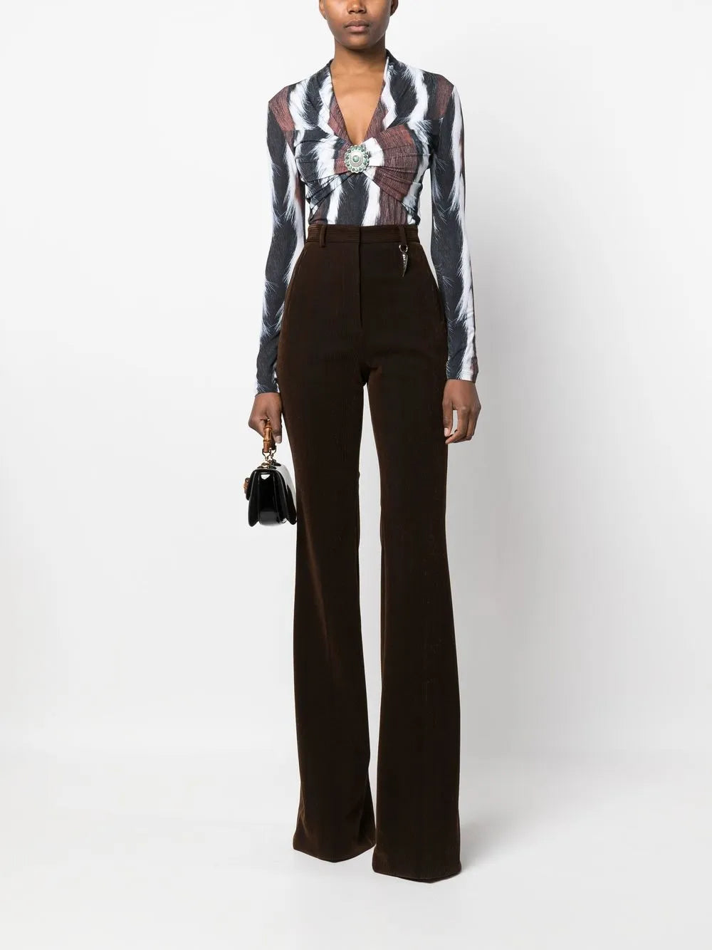 Animal-Print Long-Sleeve Top