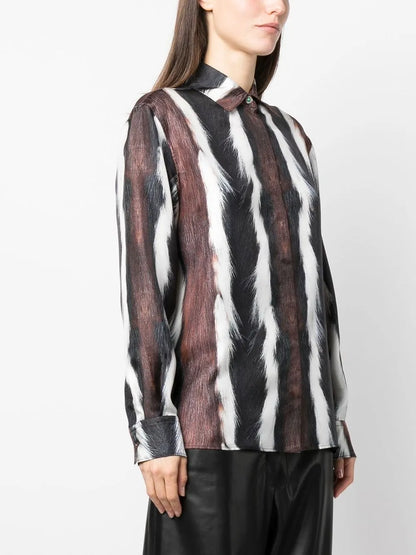 Fur-Print Silk Shirt